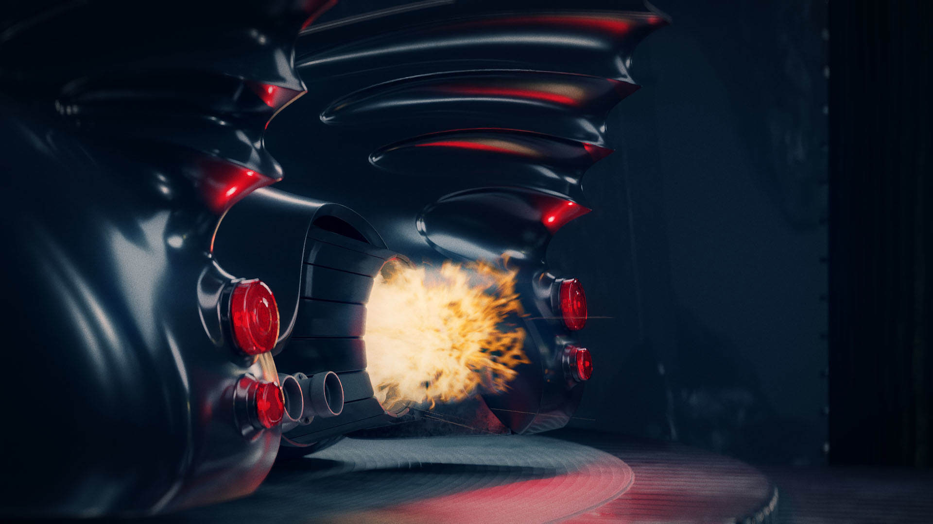 1989 Batmobile Low-poly 3D model_23