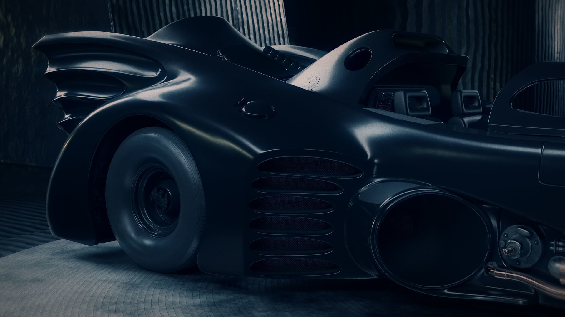 1989 Batmobile Low-poly 3D model_13