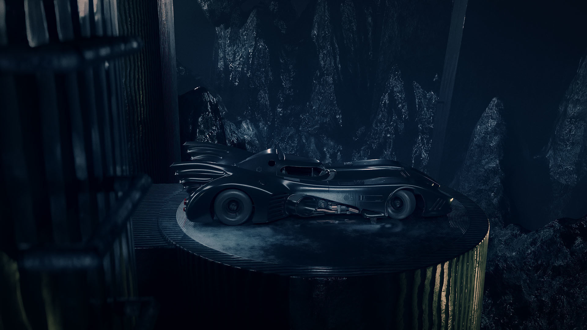 1989 Batmobile Low-poly 3D model_24