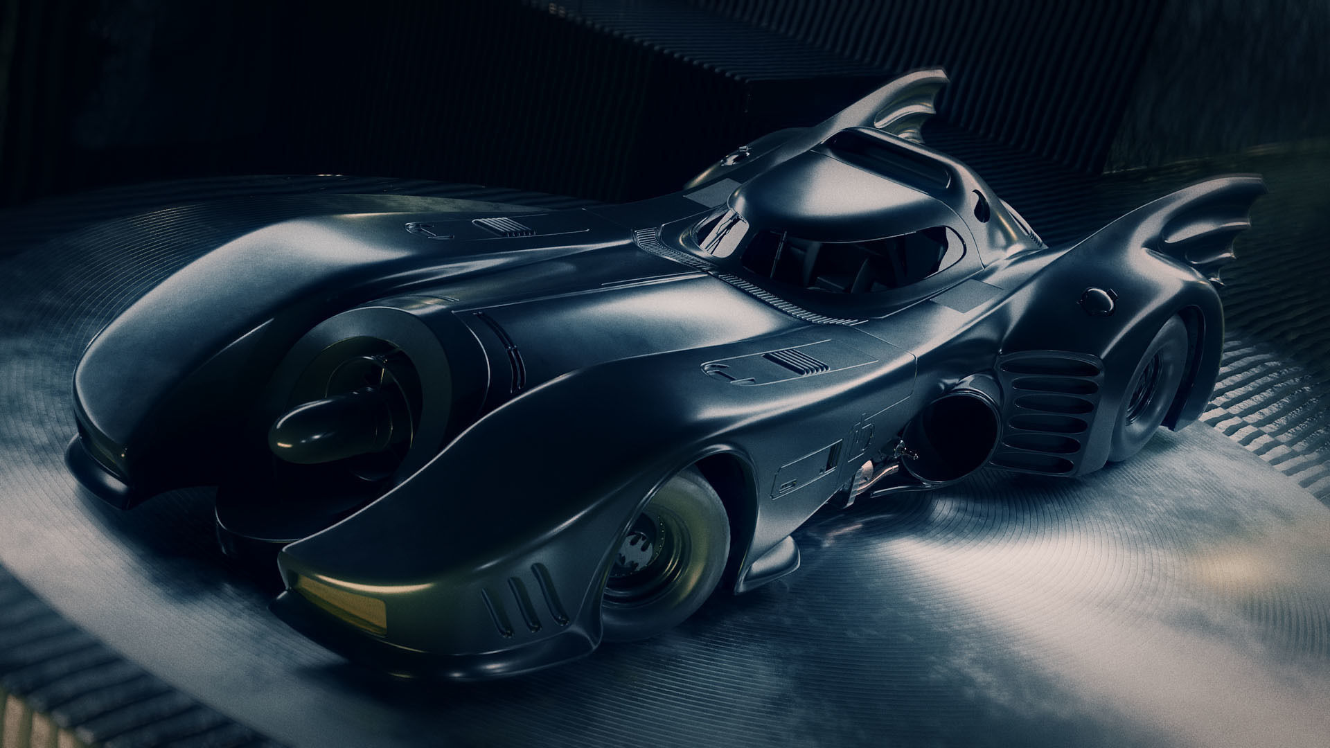 1989 Batmobile Low-poly 3D model_4