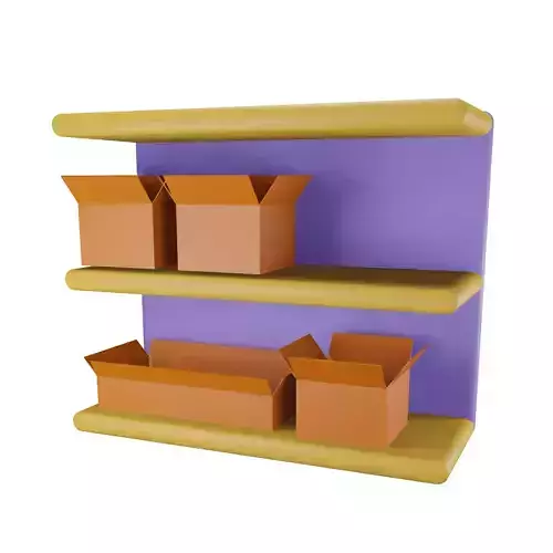 opened boxes on the rack