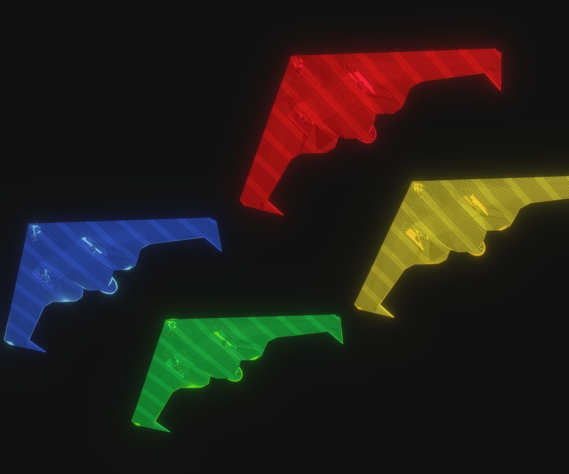 UCAV Stealth Drone Hologram 3D Model Low-poly 3D model_20