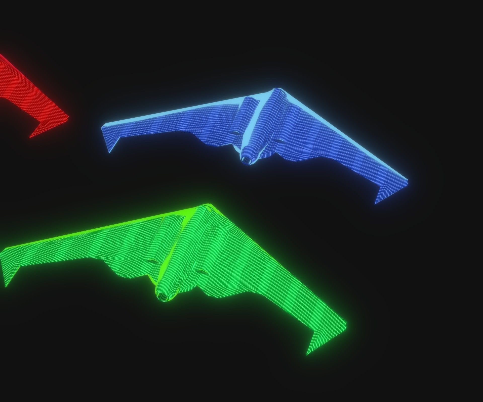 UCAV Stealth Drone Hologram 3D Model Low-poly 3D model_18