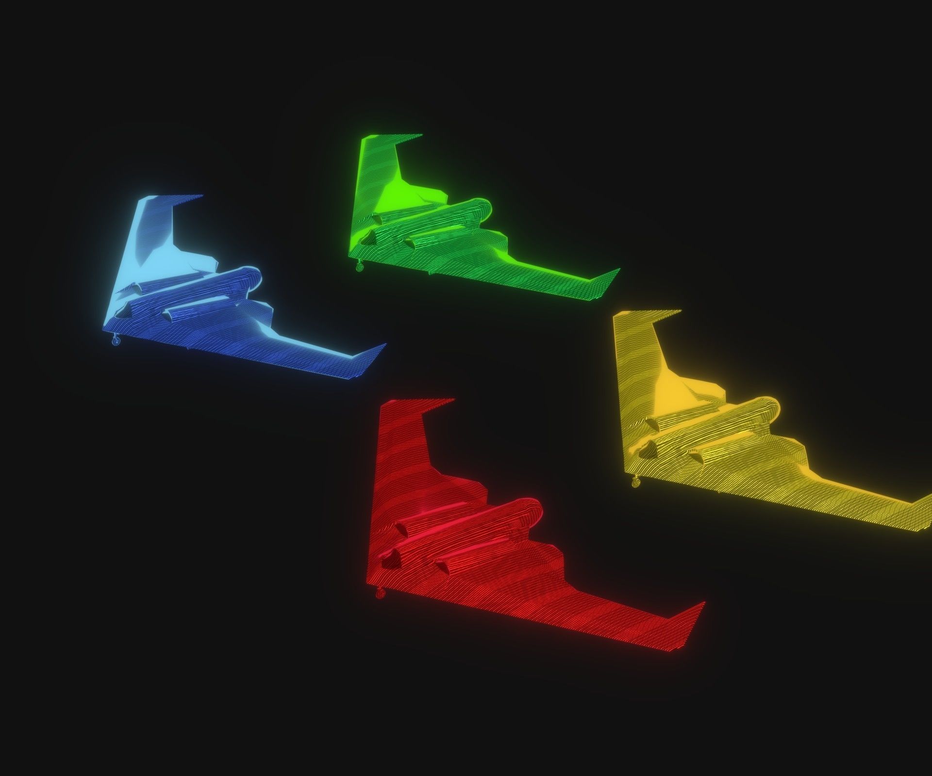 UCAV Stealth Drone Hologram 3D Model Low-poly 3D model_13