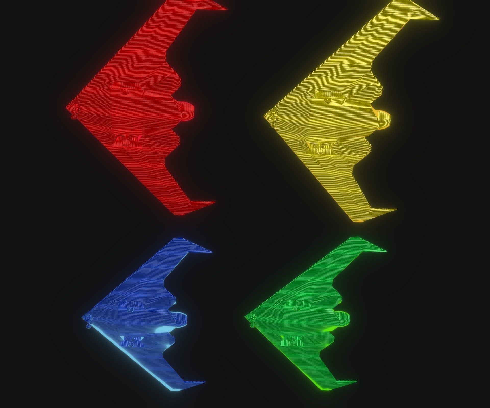 UCAV Stealth Drone Hologram 3D Model Low-poly 3D model_15