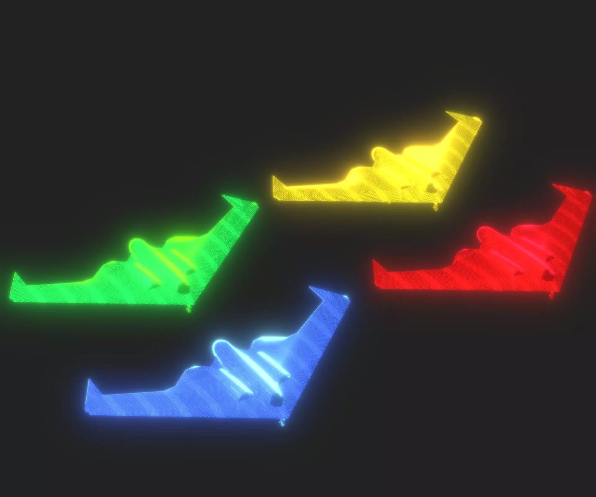 UCAV Stealth Drone Hologram 3D Model Low-poly 3D model_0