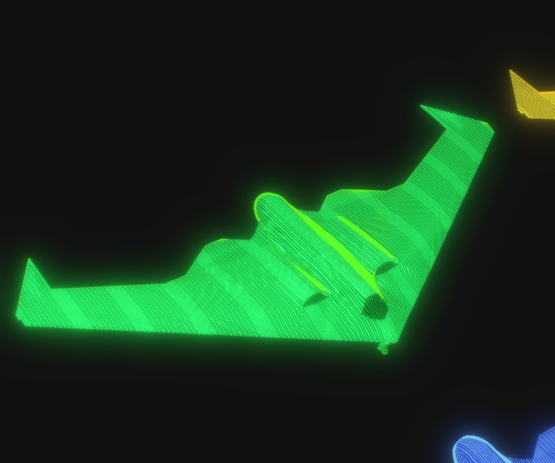 UCAV Stealth Drone Hologram 3D Model Low-poly 3D model_4