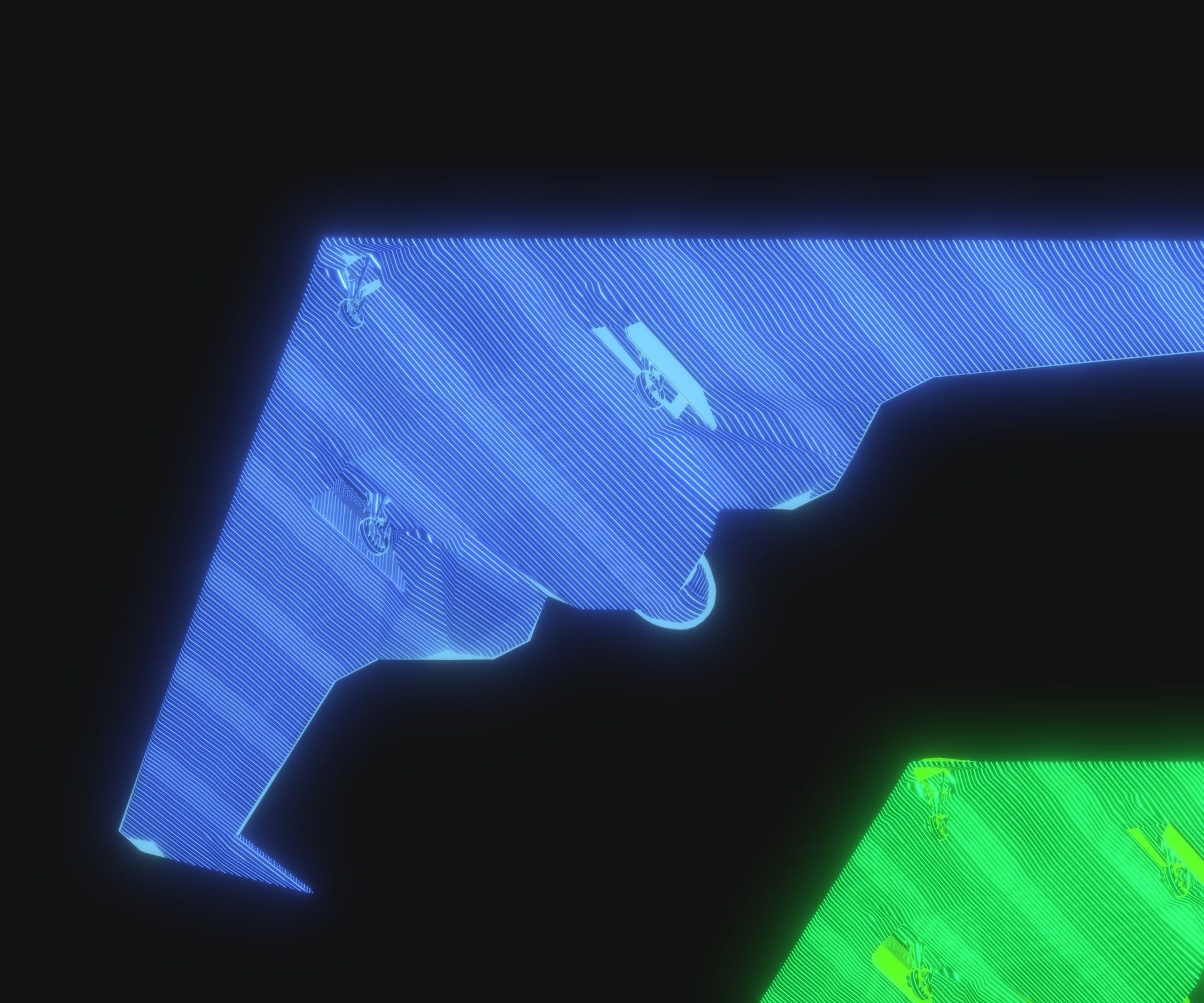 UCAV Stealth Drone Hologram 3D Model Low-poly 3D model_7