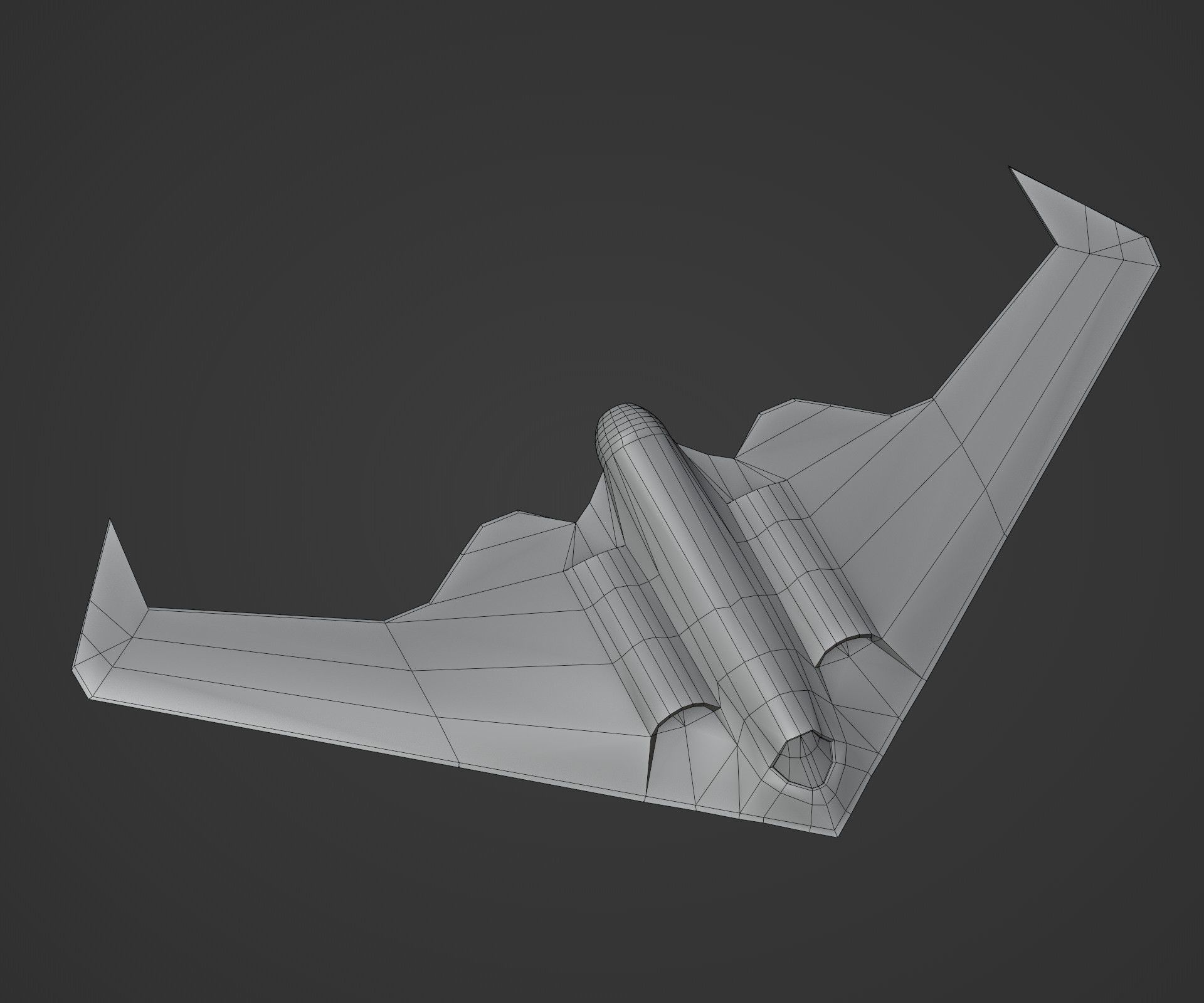UCAV Stealth Drone Hologram 3D Model Low-poly 3D model_2