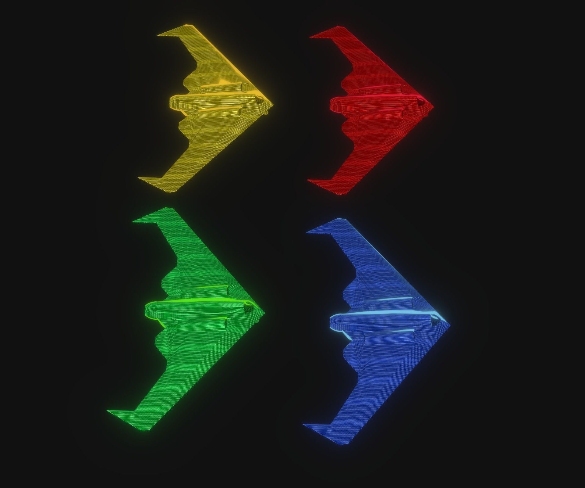 UCAV Stealth Drone Hologram 3D Model Low-poly 3D model_10