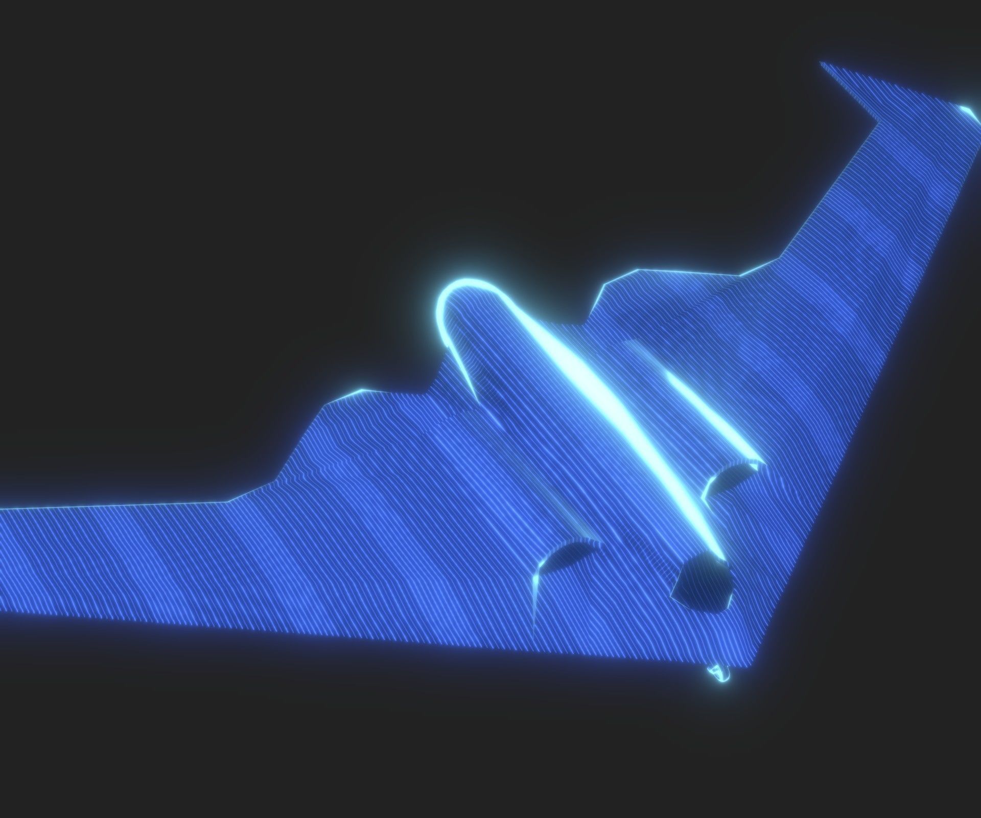 UCAV Stealth Drone Hologram 3D Model Low-poly 3D model_3