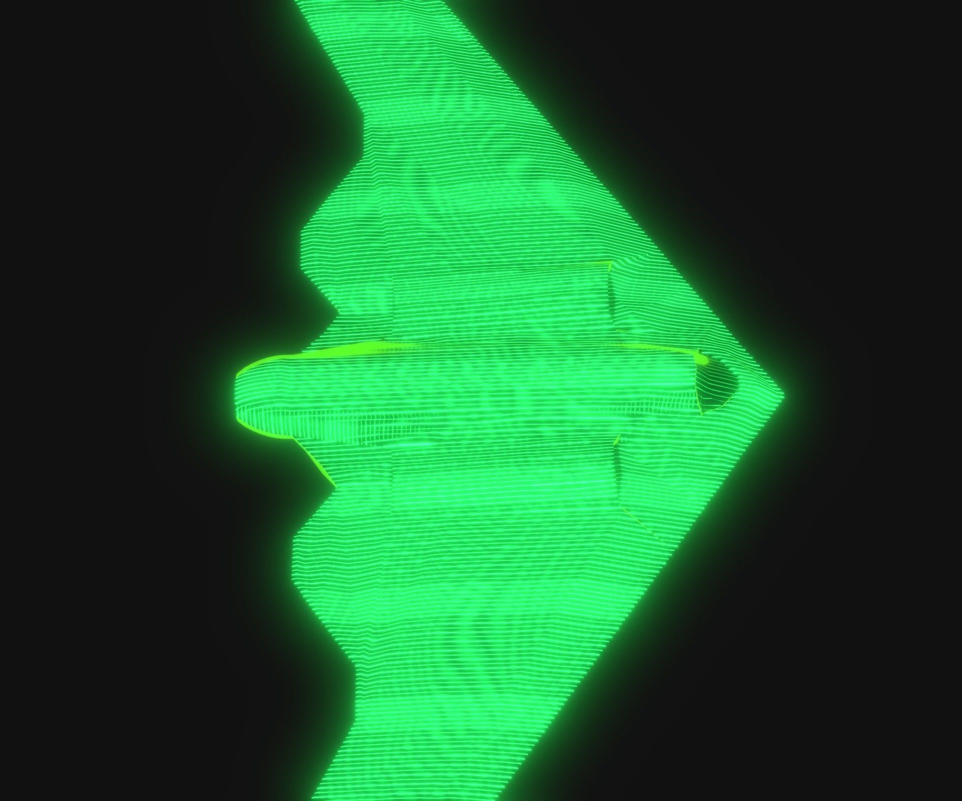 UCAV Stealth Drone Hologram 3D Model Low-poly 3D model_8