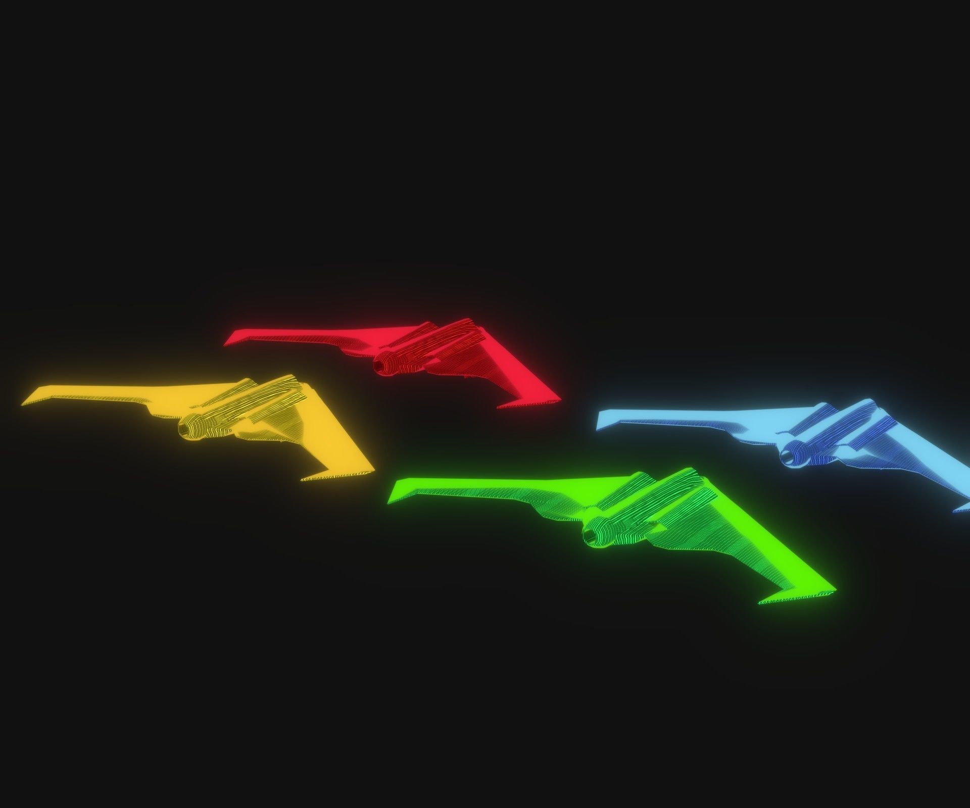 UCAV Stealth Drone Hologram 3D Model Low-poly 3D model_14