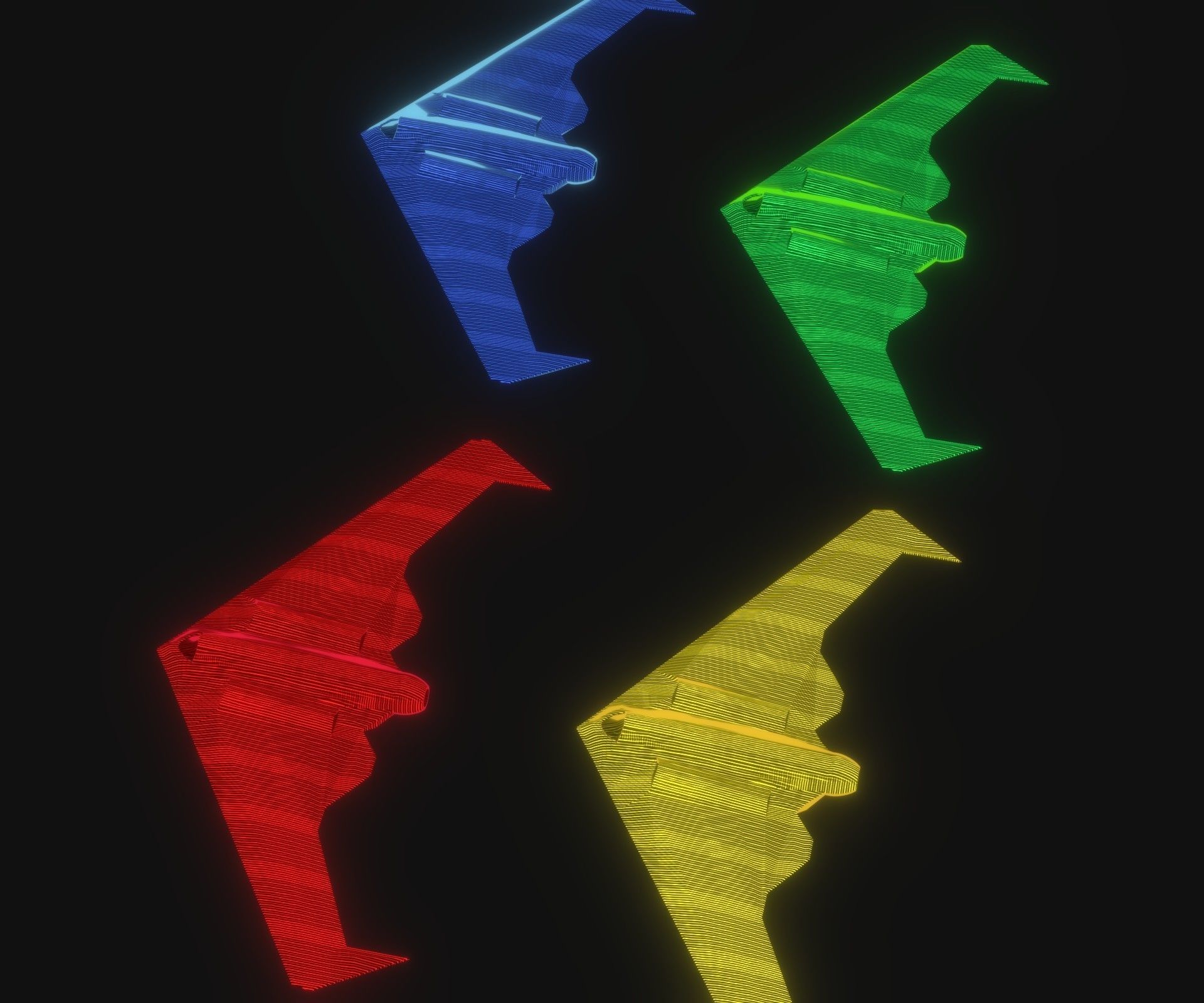 UCAV Stealth Drone Hologram 3D Model Low-poly 3D model_19