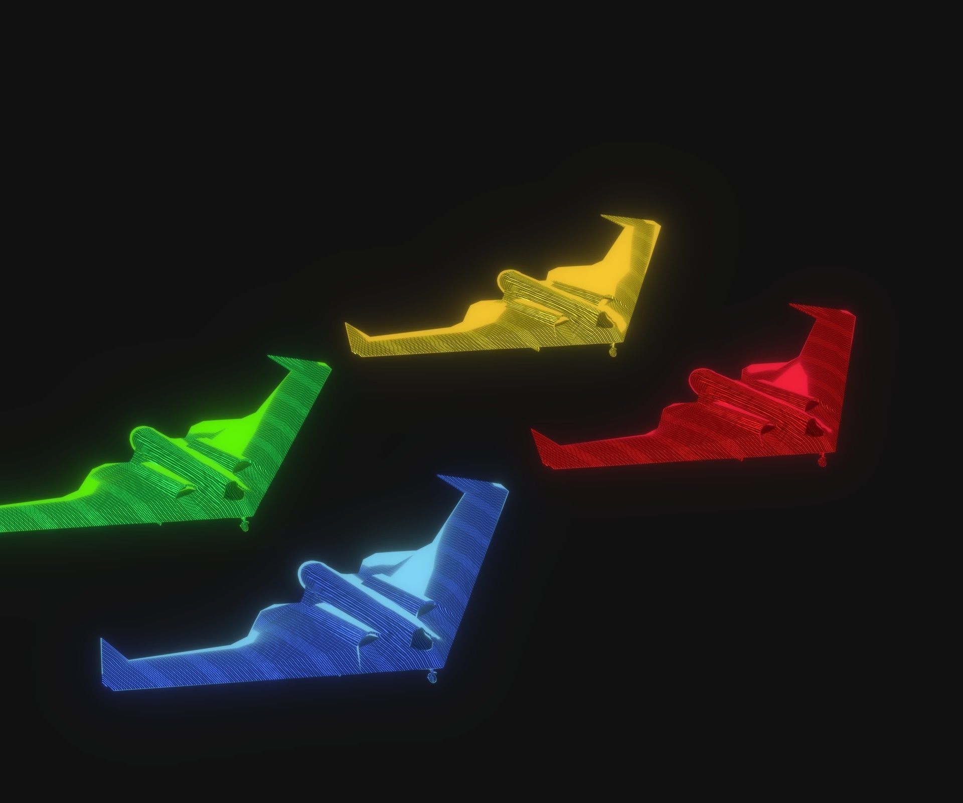 UCAV Stealth Drone Hologram 3D Model Low-poly 3D model_16