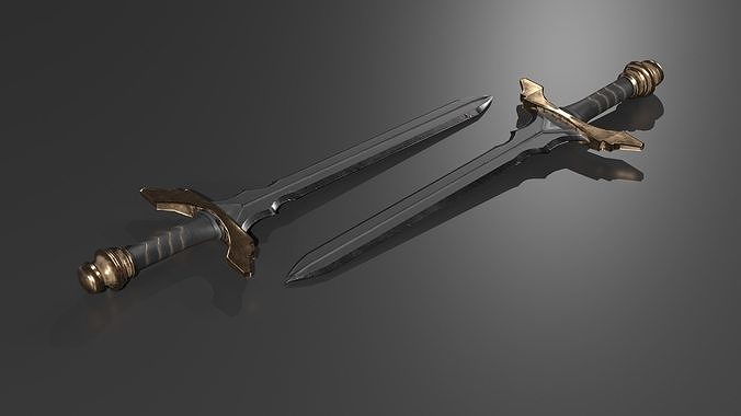 Low Poly Futuristic Vikings Sword Low-poly 3D model