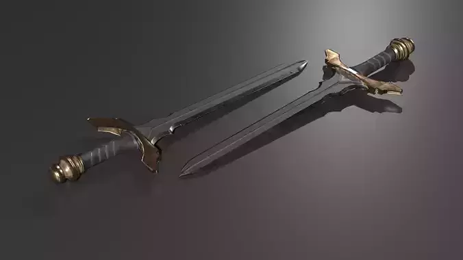 Low Poly Futuristic Vikings Sword Low-poly 3D model