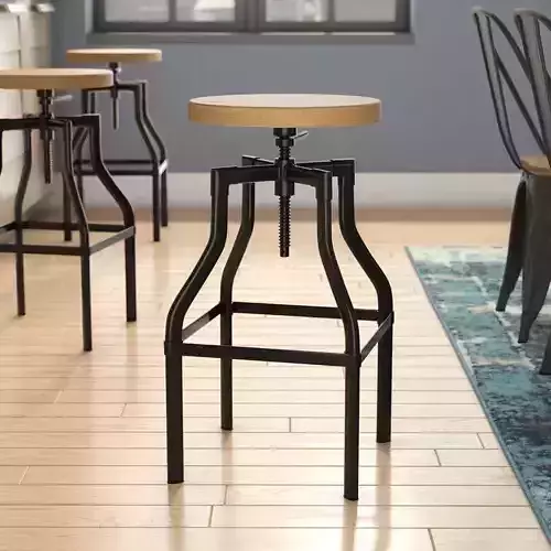 Garima Swivel Wood Height Bar Stool - 3 Colour