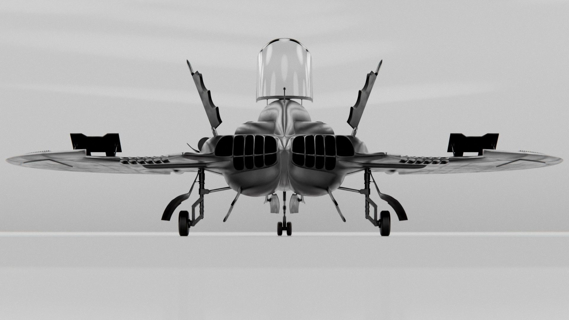 1989 Batwing Low-poly 3D model_8