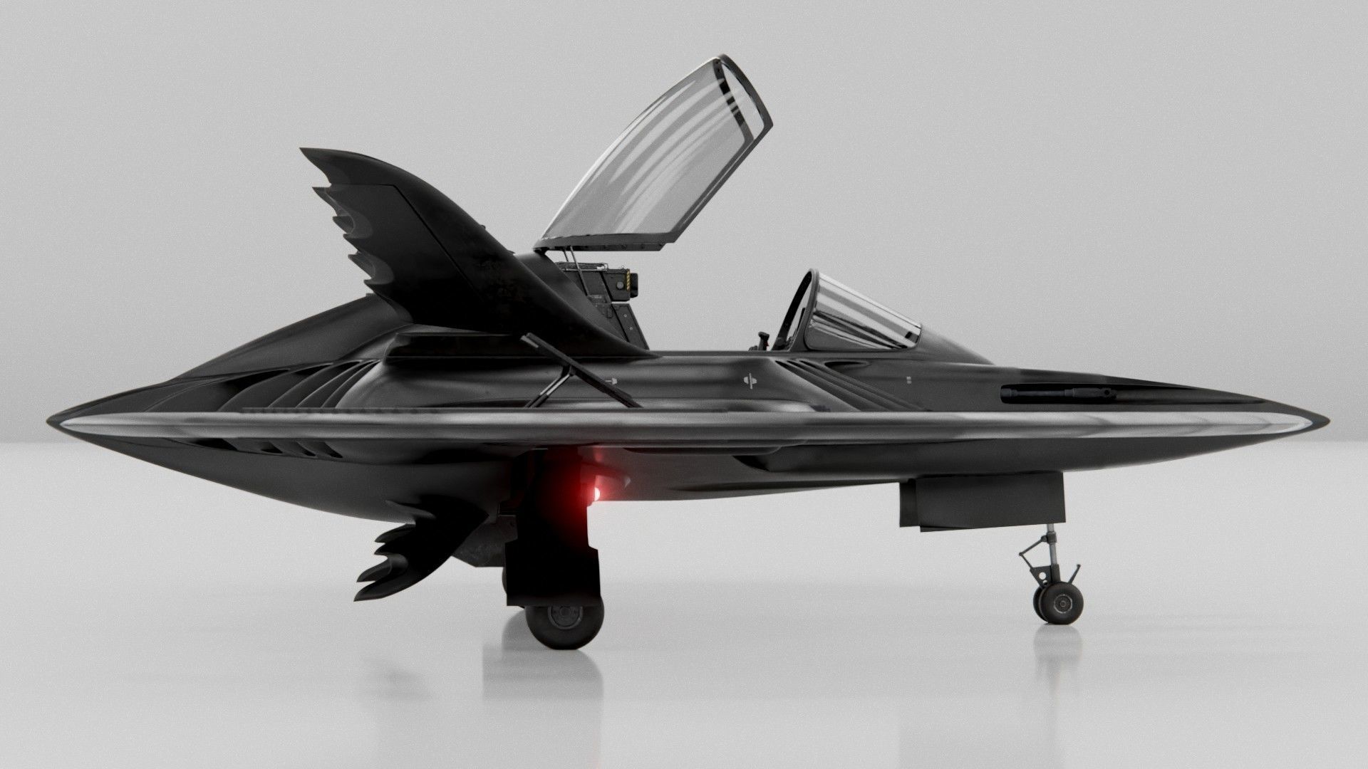 1989 Batwing Low-poly 3D model_9