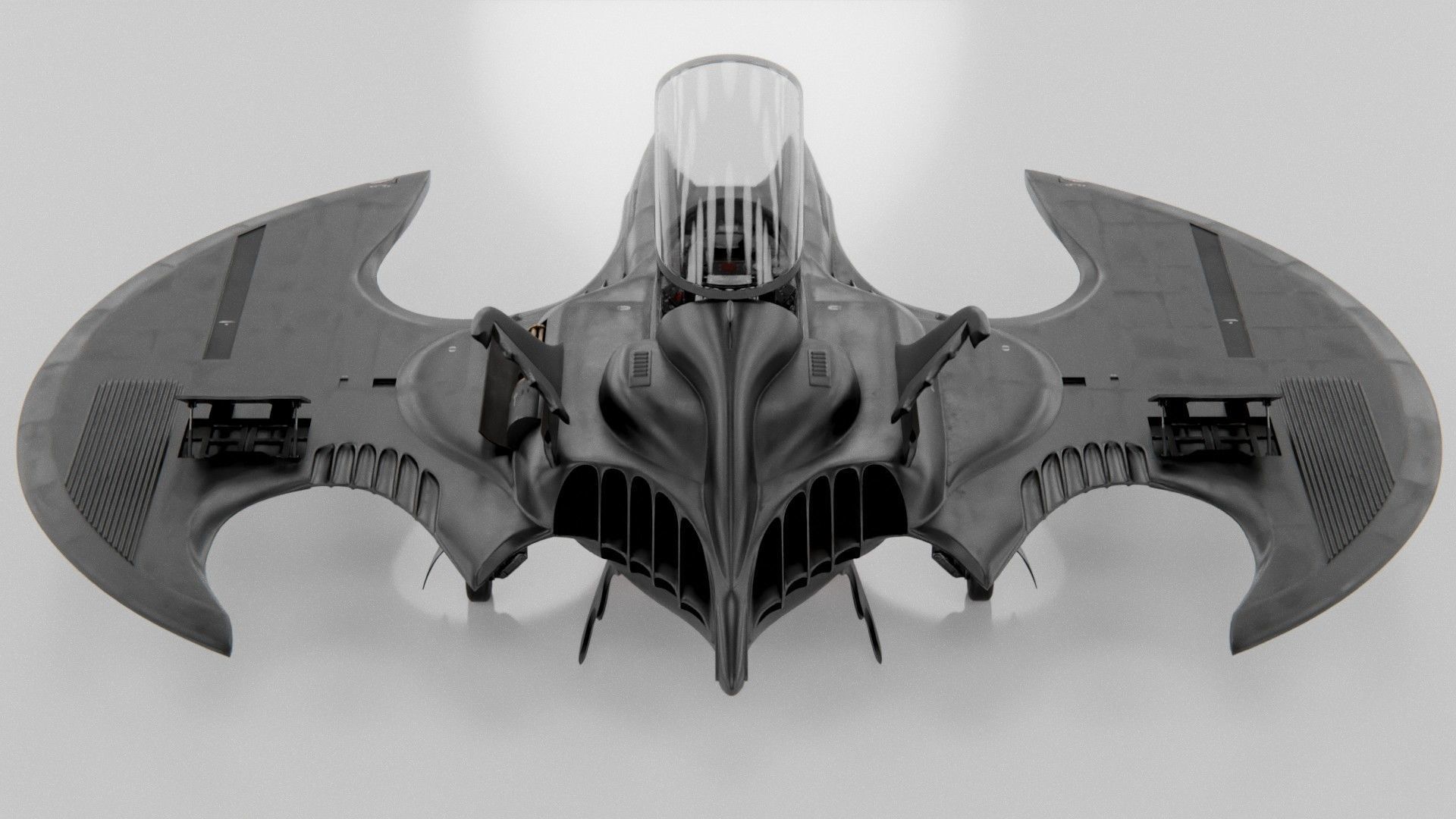 1989 Batwing Low-poly 3D model_6
