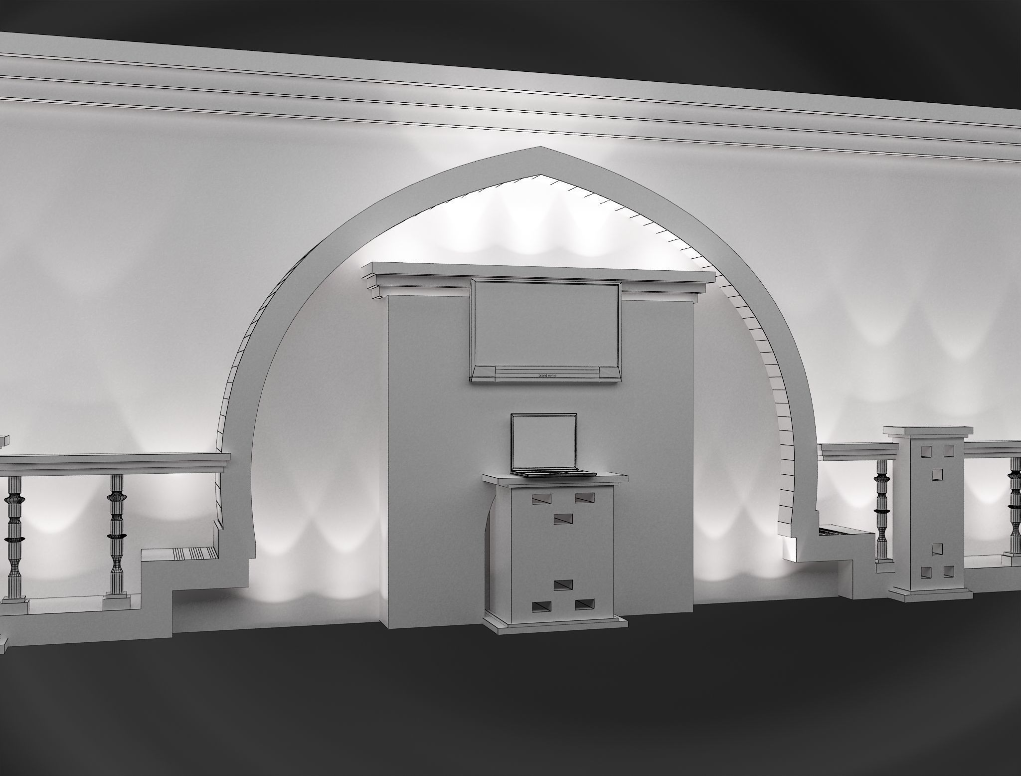 Booth Exhibition Stand a560b 3D model_13