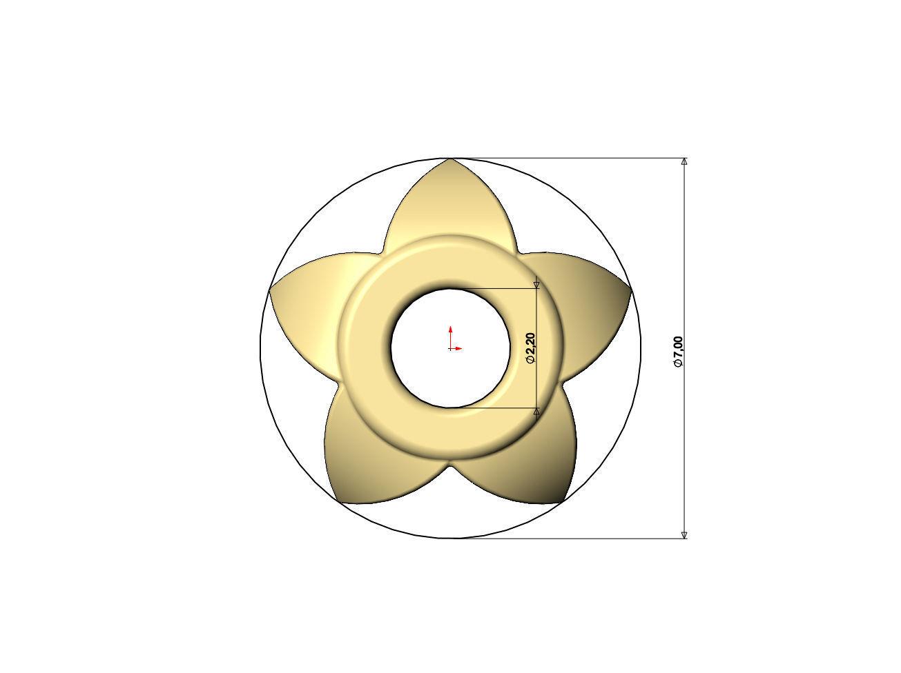 Stud pattern bracelet charm beads 3D print model_9