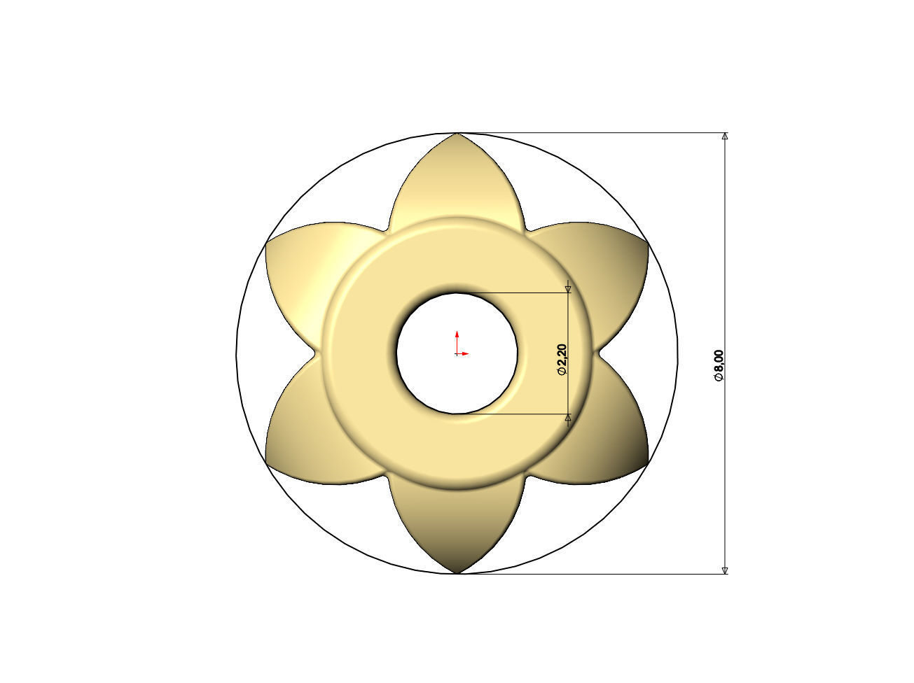 Stud pattern bracelet charm beads 3D print model_8