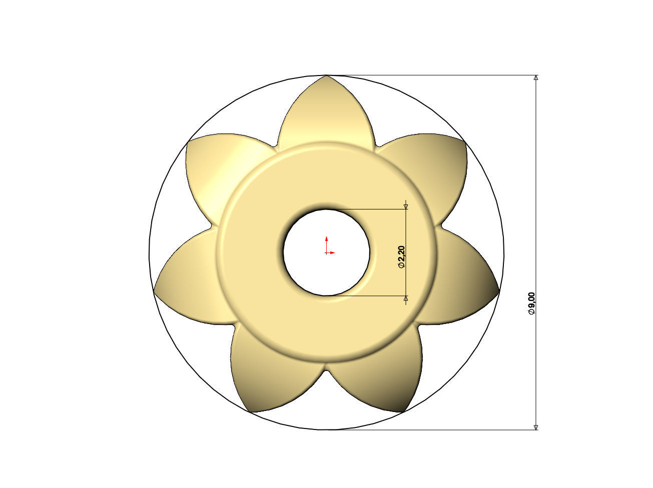 Stud pattern bracelet charm beads 3D print model_7