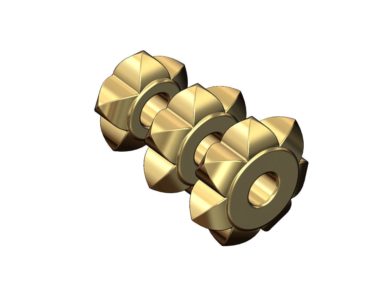 Stud pattern bracelet charm beads 3D print model_4