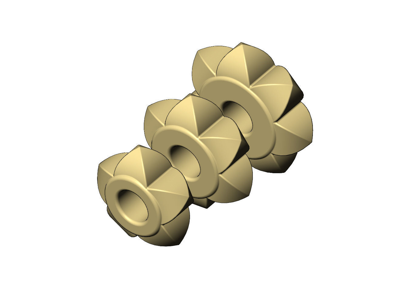 Stud pattern bracelet charm beads 3D print model_5