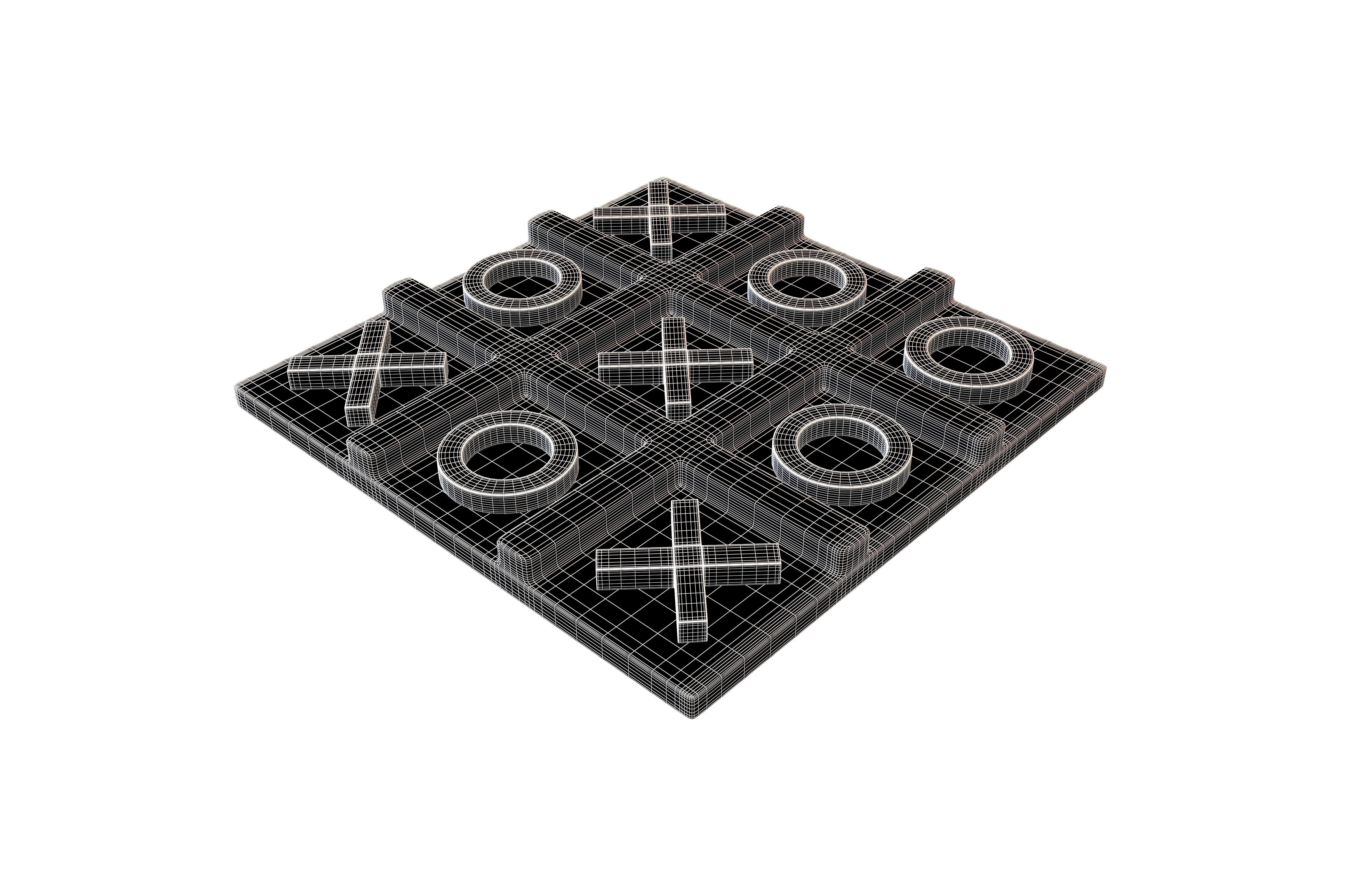 Tic Tac Toe Game v1 001 Low-poly 3D model_6