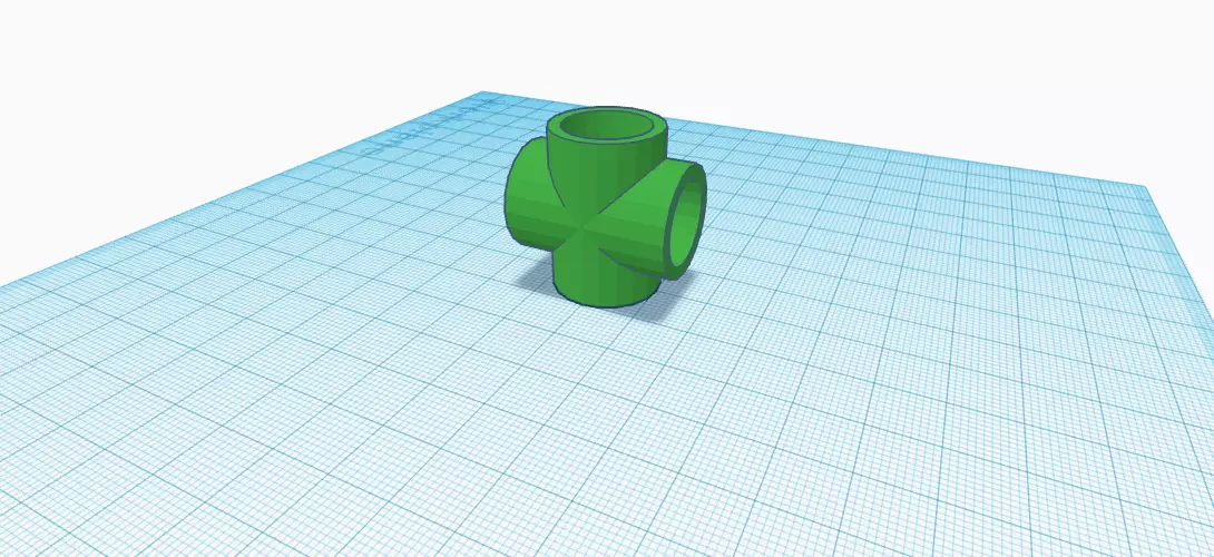 PVC pipe Cross Connector Free 3D model_0