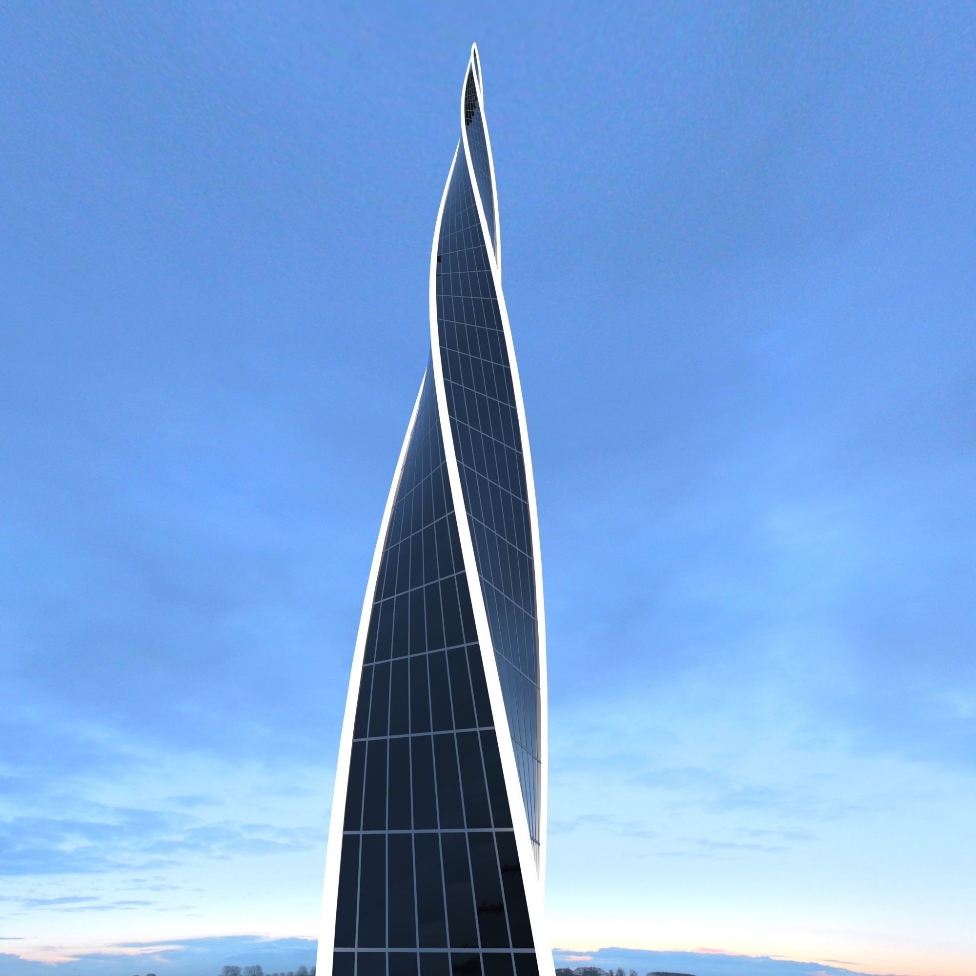  Sharp building  Low-poly 3D model_6