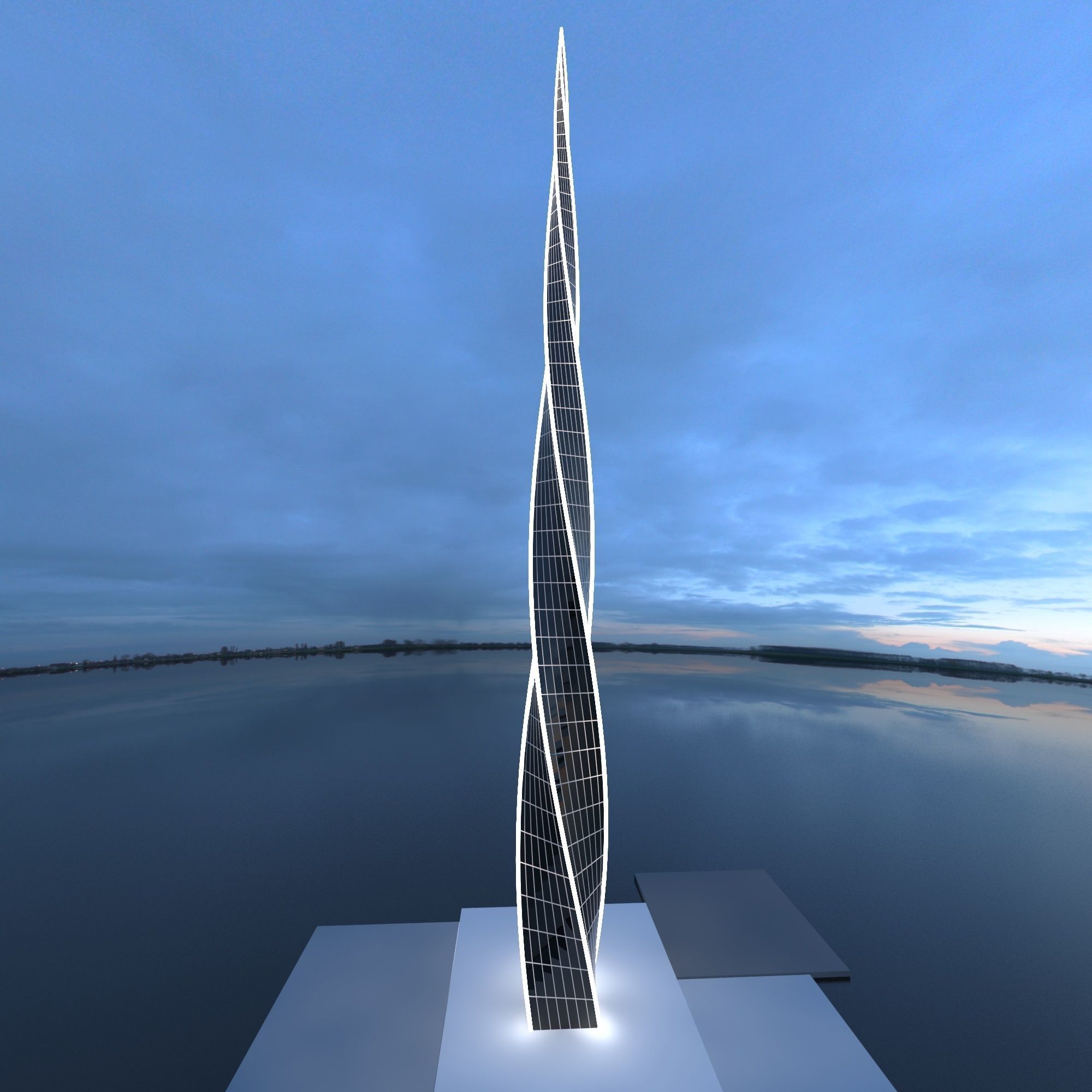  Sharp building  Low-poly 3D model_8