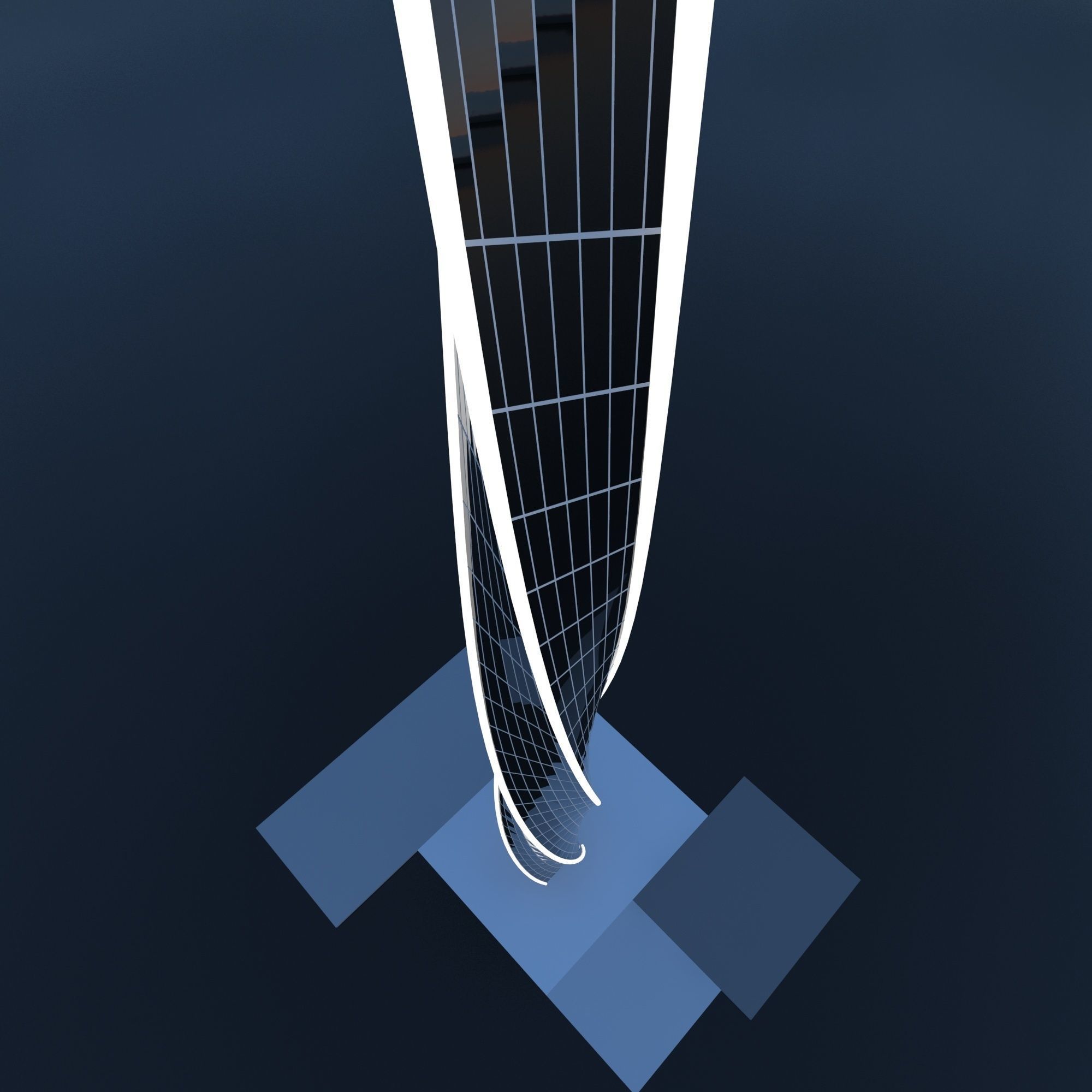  Sharp building  Low-poly 3D model_3