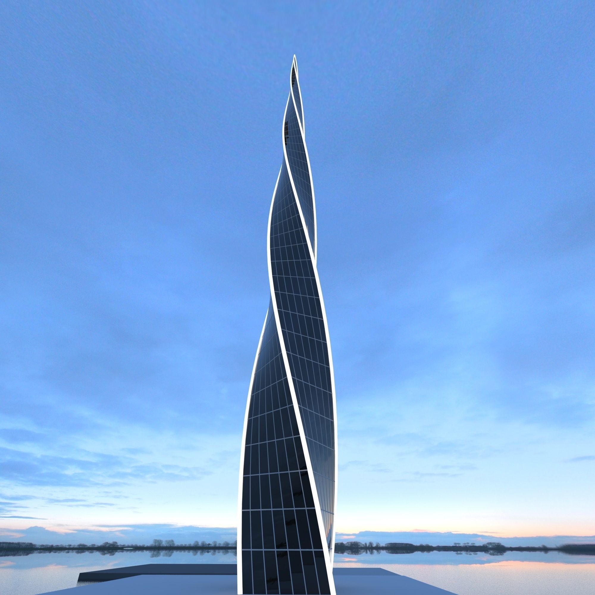  Sharp building  Low-poly 3D model_4