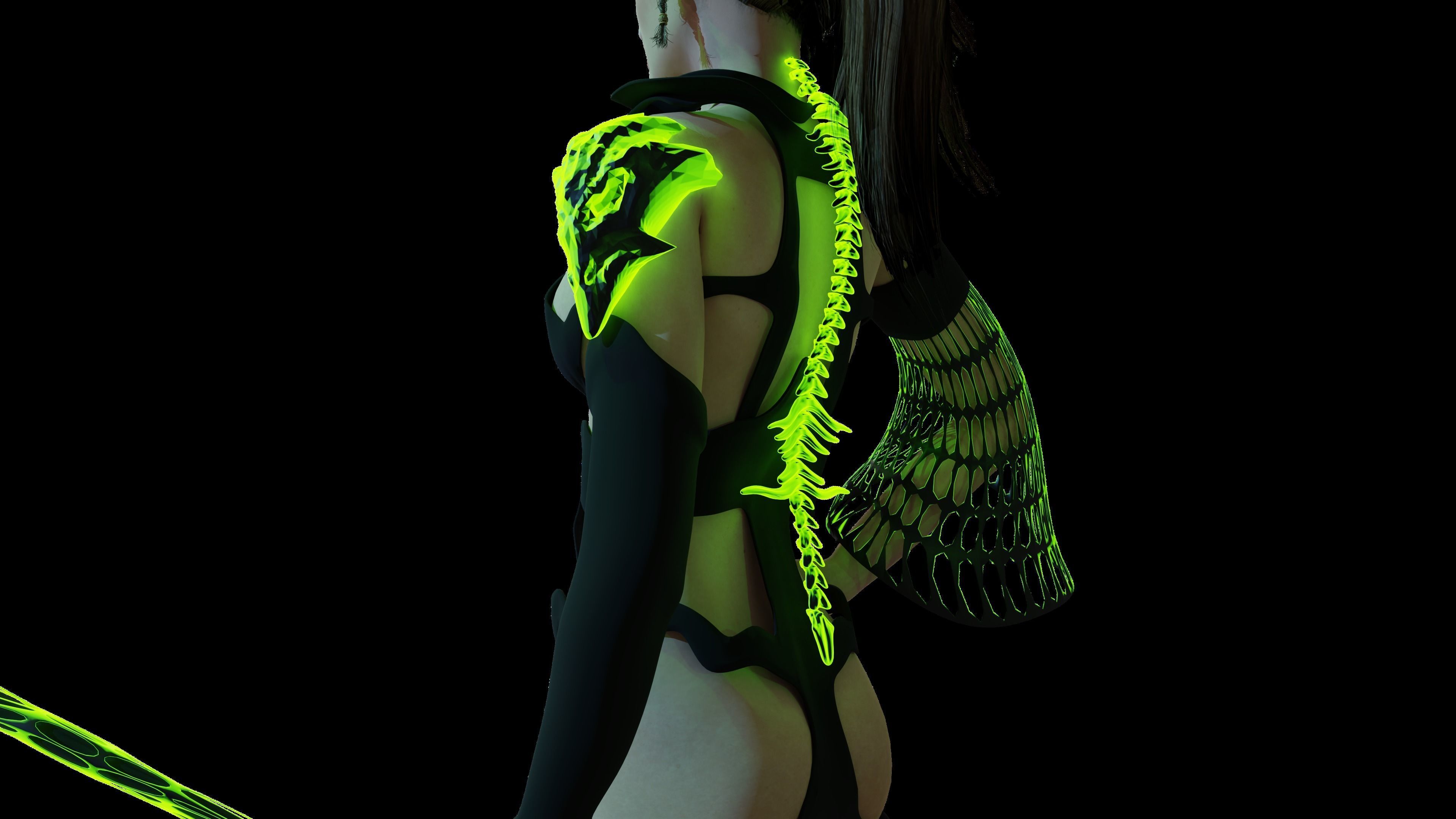 Necromancer Sorceress and Item Set Low-poly 3D model_3