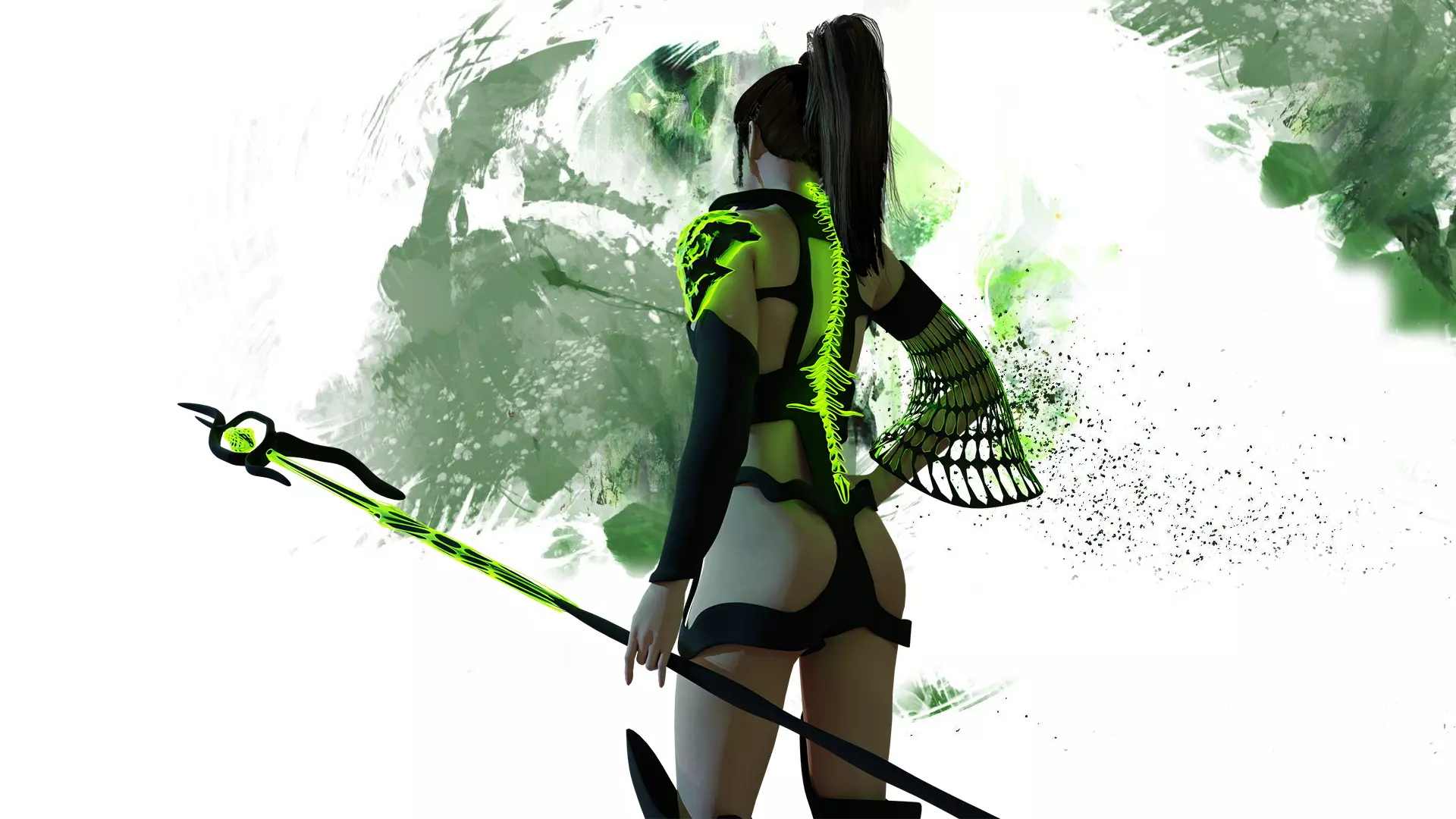 Necromancer Sorceress and Item Set Low-poly 3D model_0