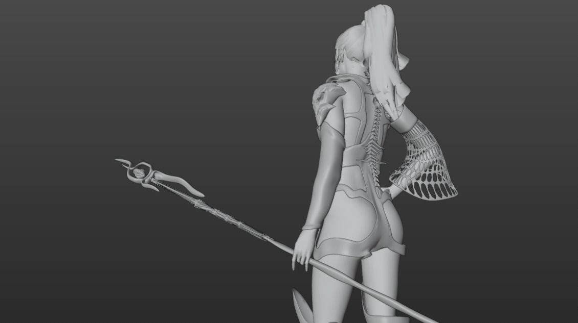 Necromancer Sorceress and Item Set Low-poly 3D model_7