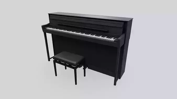 Game Ready Piano and Piano Stool - PBR Textures
