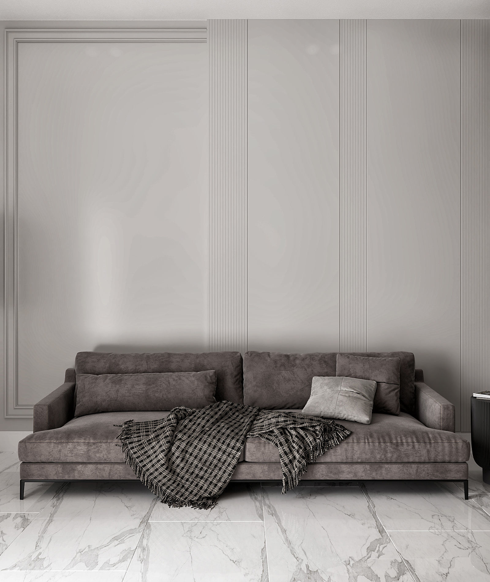 Kitchen modern with marble counter tops Low-poly 3D model_5