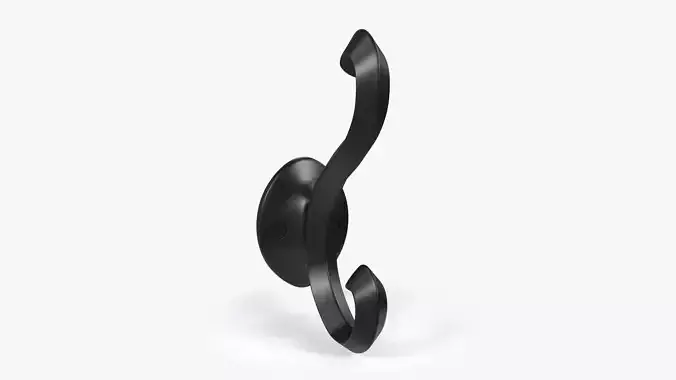 Coat Wall Hook - Black Metal Low-poly 3D model