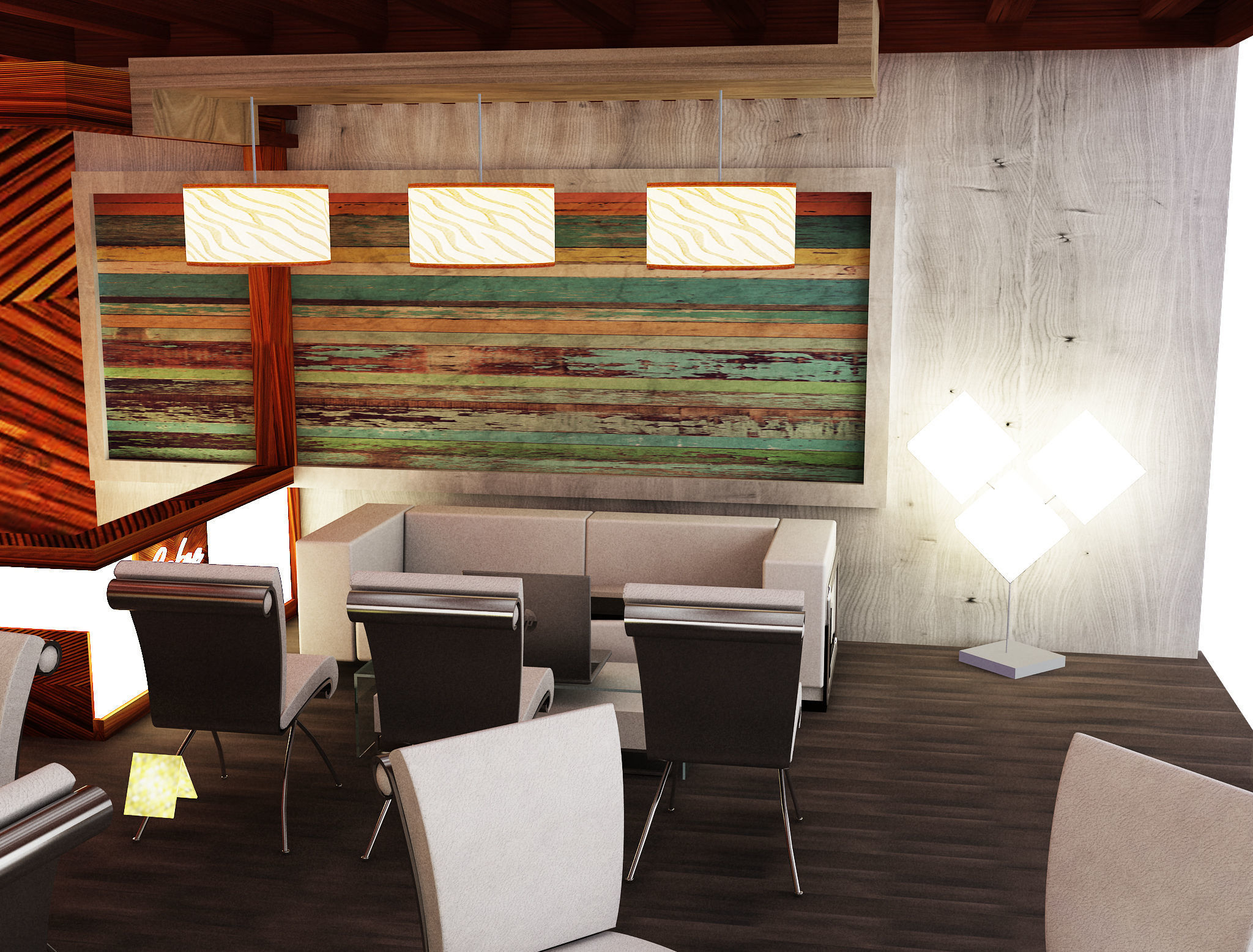  Caffe Resturant Design a562 3D model_13