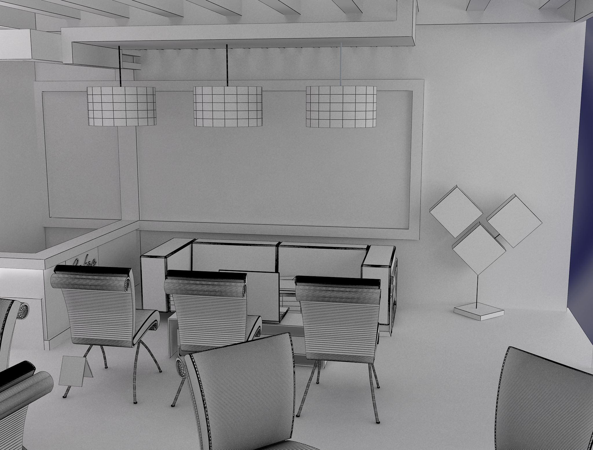  Caffe Resturant Design a562 3D model_14