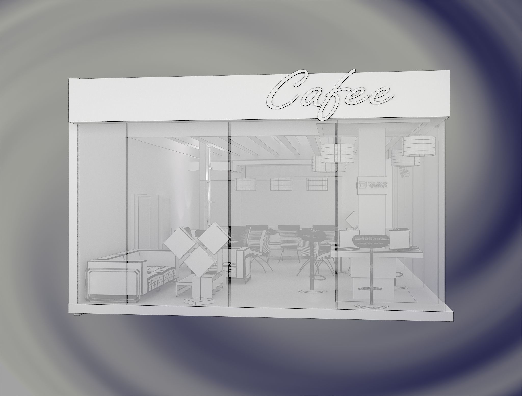  Caffe Resturant Design a562 3D model_3