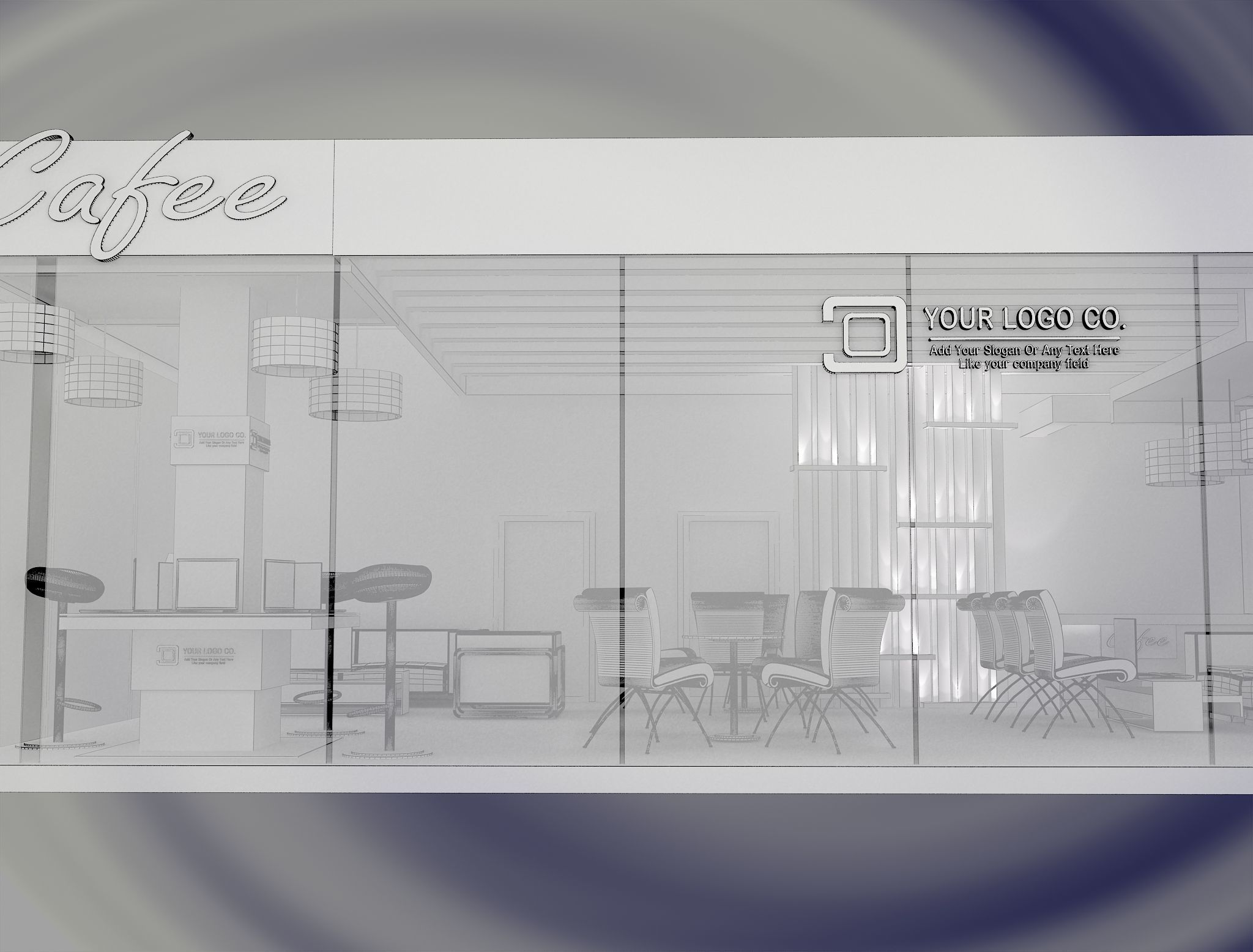  Caffe Resturant Design a562 3D model_5