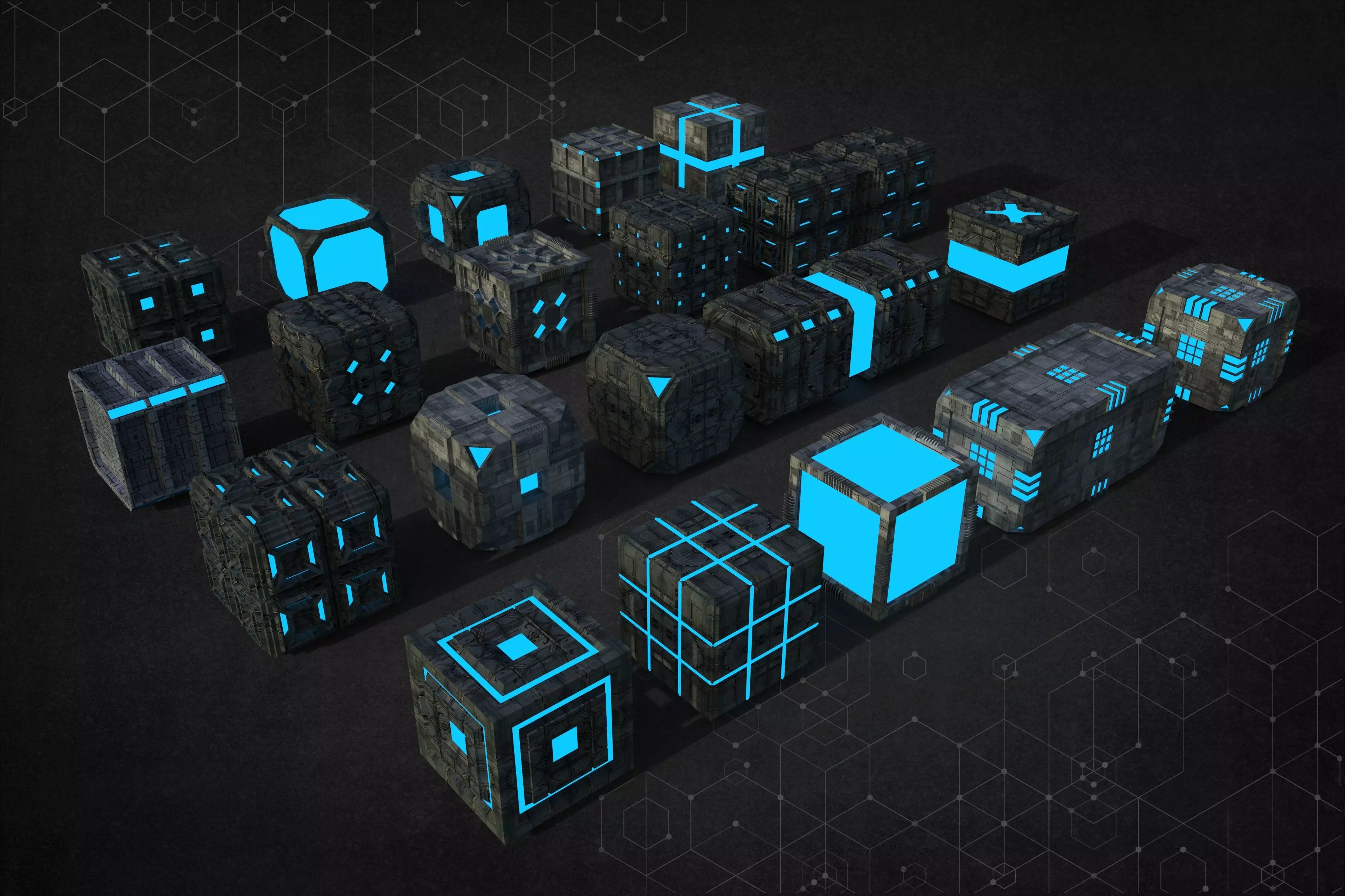 Sci-Fi Box Collection 3D model