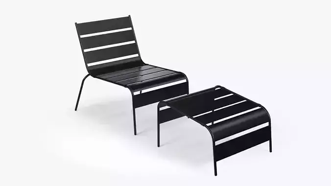  Black Metal Sun Lounger