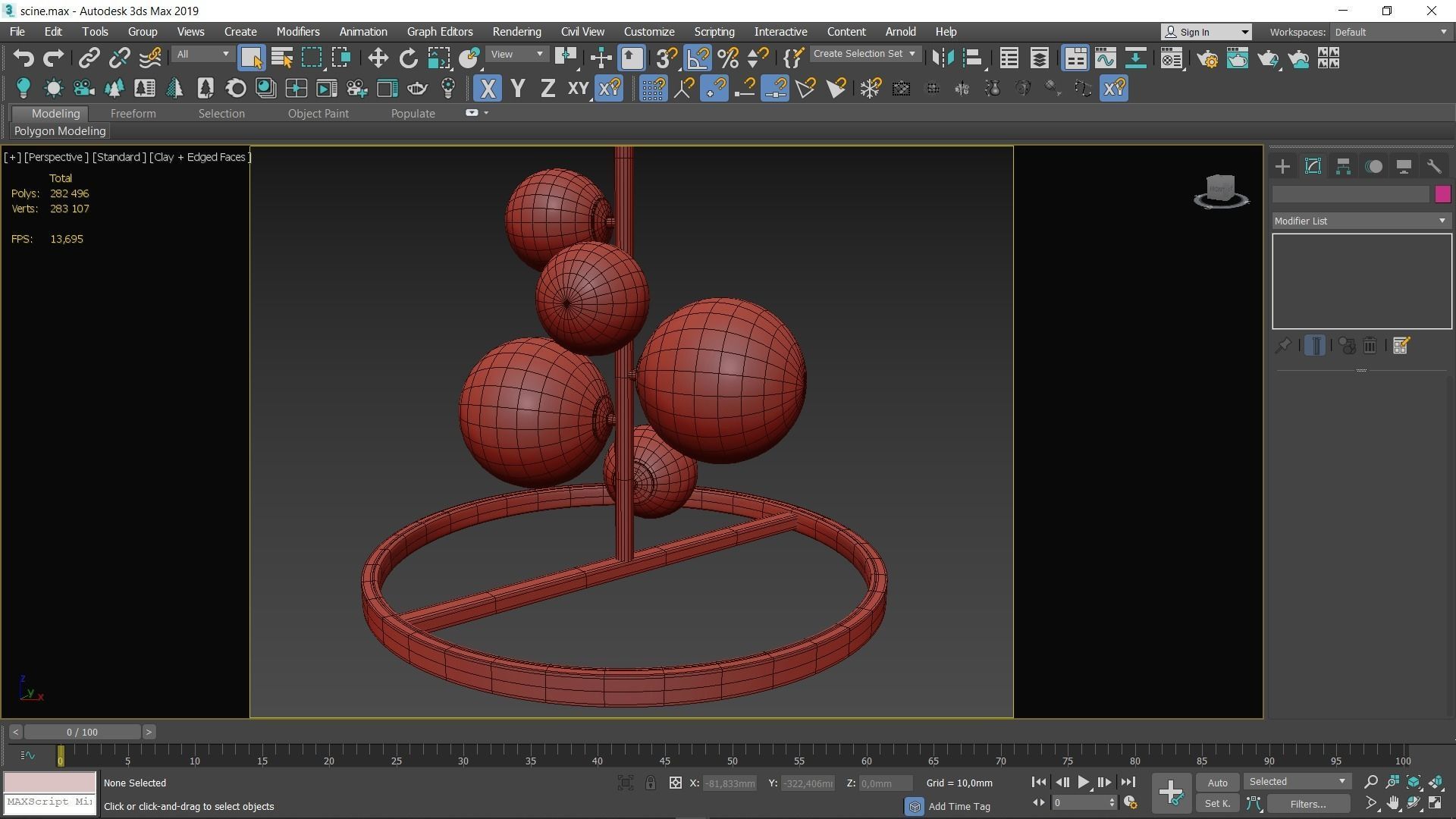 Chandelier glass spheres pendant light Low-poly 3D model_7